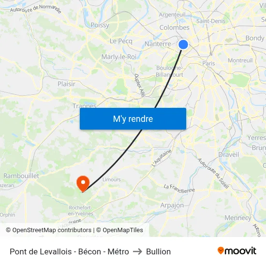 Pont de Levallois - Bécon - Métro to Bullion map