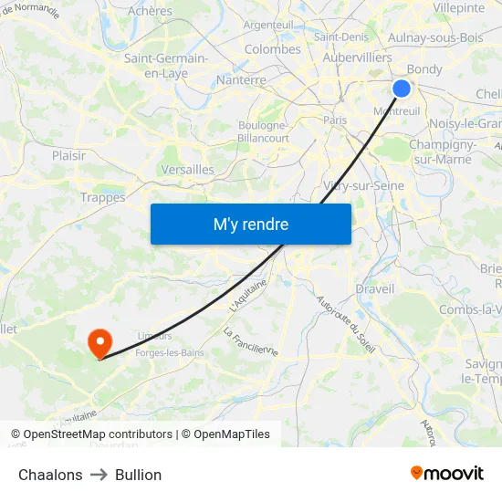 Chaalons to Bullion map