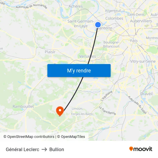 Général Leclerc to Bullion map