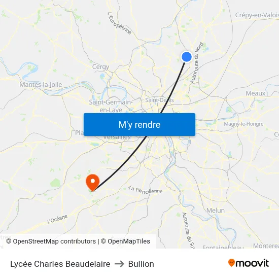 Lycée Charles Beaudelaire to Bullion map