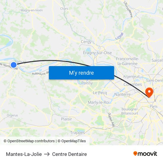 Mantes-La-Jolie to Centre Dentaire map