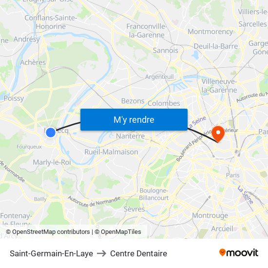 Saint-Germain-En-Laye to Centre Dentaire map