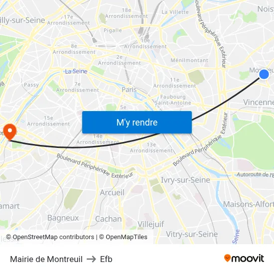 Mairie de Montreuil to Efb map