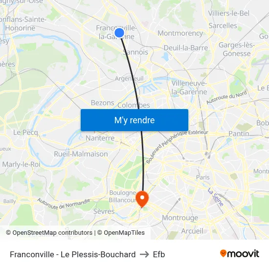 Franconville - Le Plessis-Bouchard to Efb map