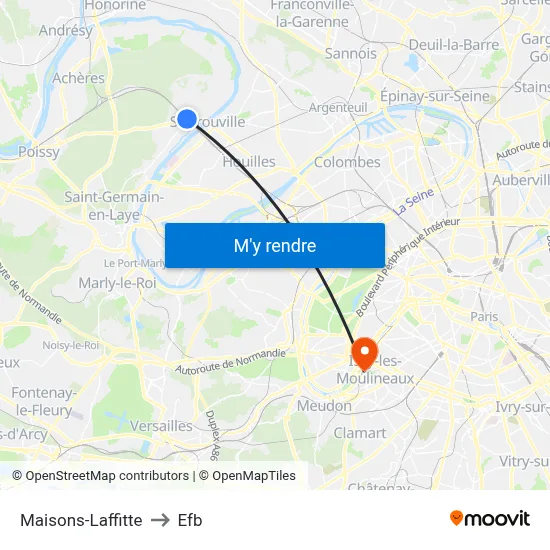 Maisons-Laffitte to Efb map