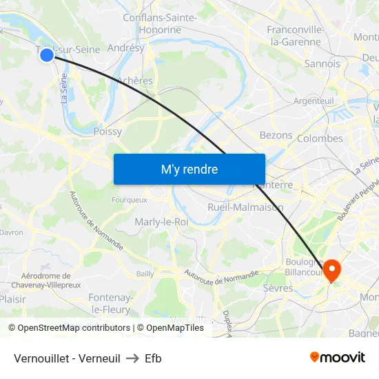 Vernouillet - Verneuil to Efb map