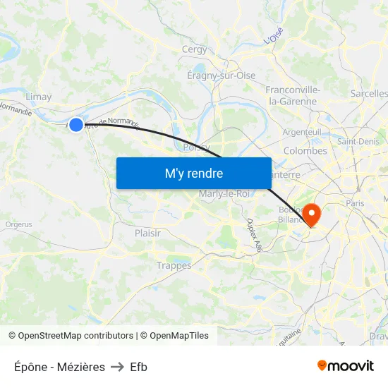 Épône - Mézières to Efb map