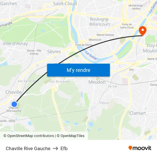 Chaville Rive Gauche to Efb map