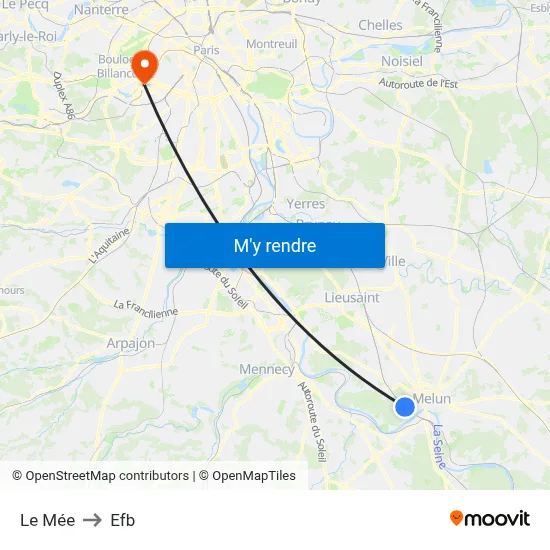 Le Mée to Efb map