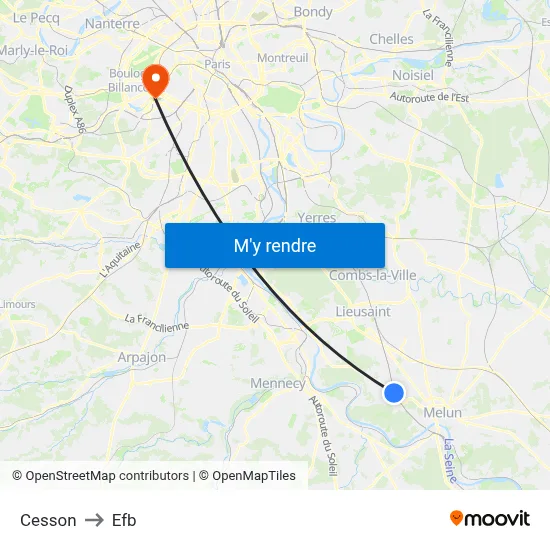Cesson to Efb map