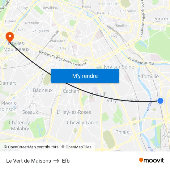 Le Vert de Maisons to Efb map