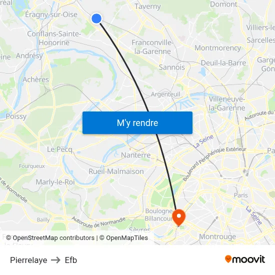 Pierrelaye to Efb map