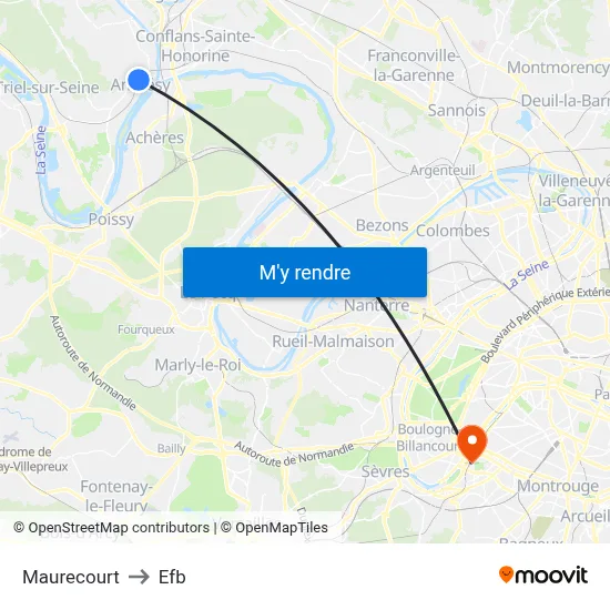 Maurecourt to Efb map