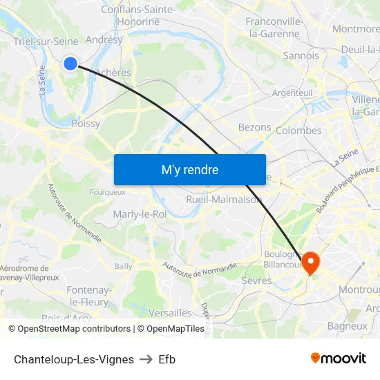 Chanteloup-Les-Vignes to Efb map