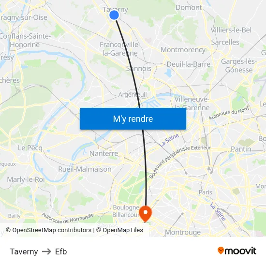Taverny to Efb map