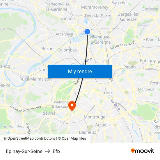 Épinay-Sur-Seine to Efb map