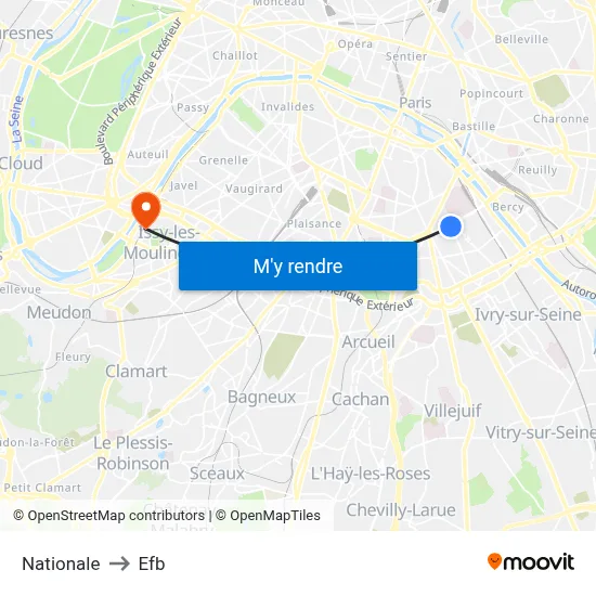 Nationale to Efb map