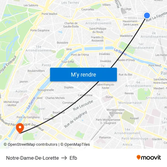 Notre-Dame-De-Lorette to Efb map