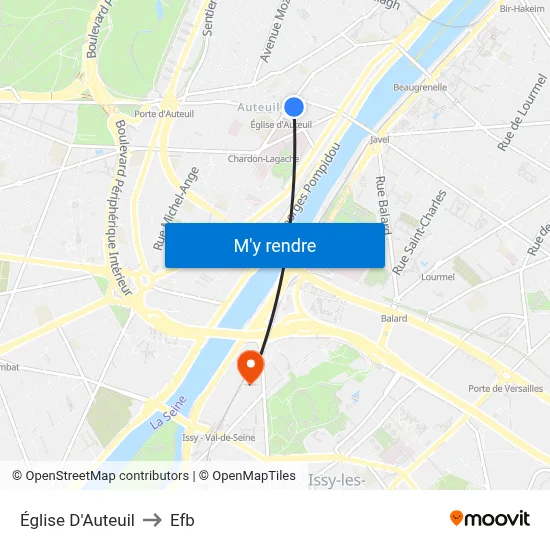 Église D'Auteuil to Efb map