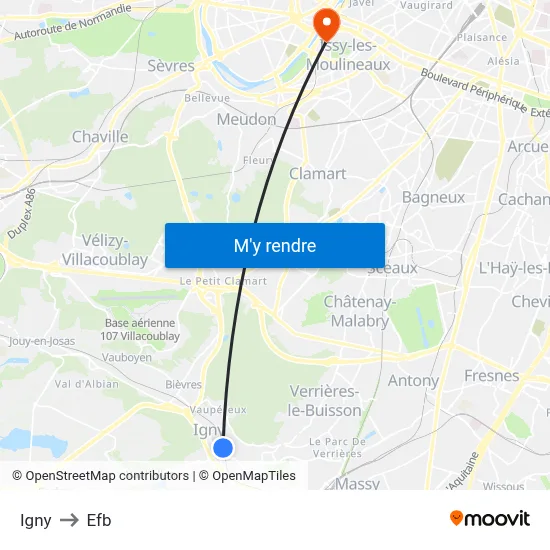 Igny to Efb map