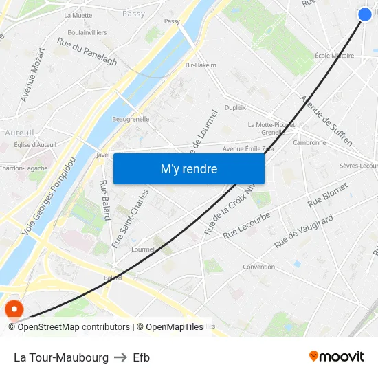 La Tour-Maubourg to Efb map