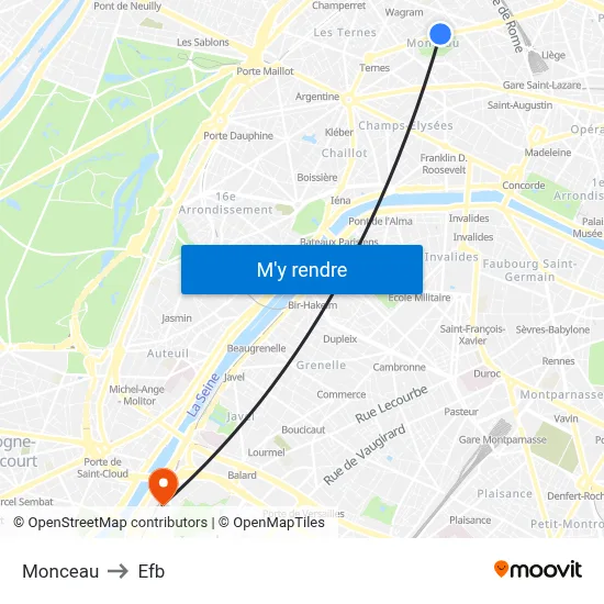 Monceau to Efb map