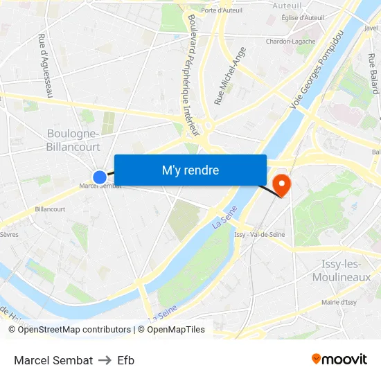 Marcel Sembat to Efb map