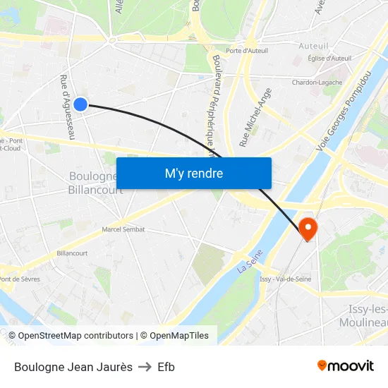 Boulogne Jean Jaurès to Efb map