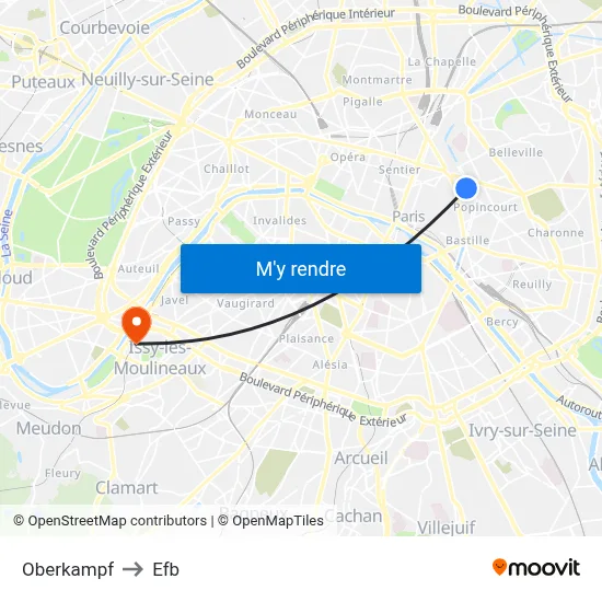 Oberkampf to Efb map