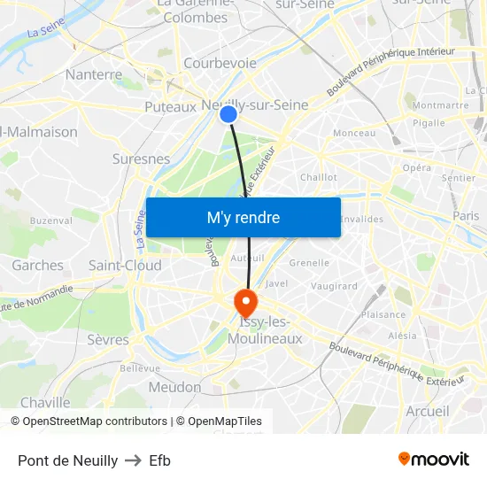 Pont de Neuilly to Efb map