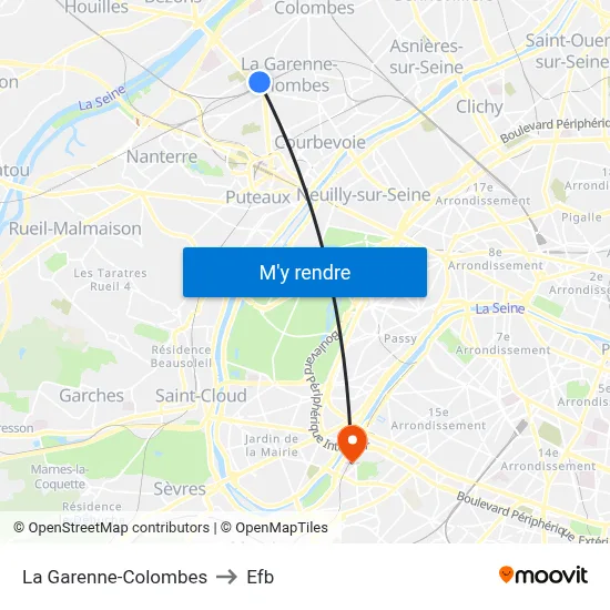 La Garenne-Colombes to Efb map
