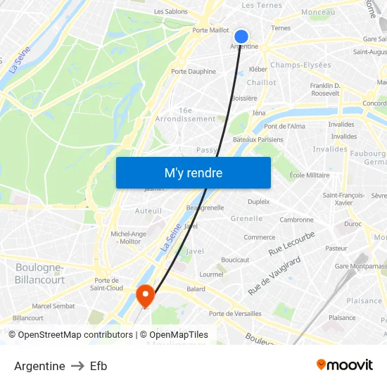 Argentine to Efb map