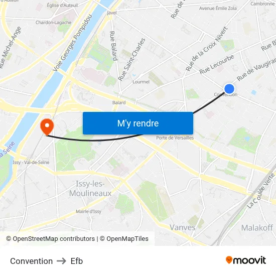 Convention to Efb map