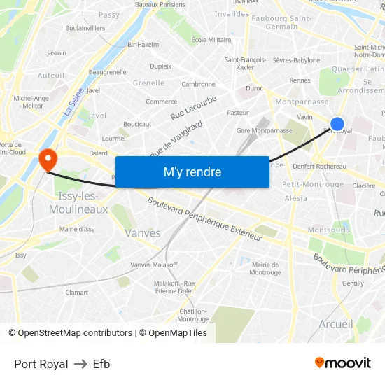 Port Royal to Efb map