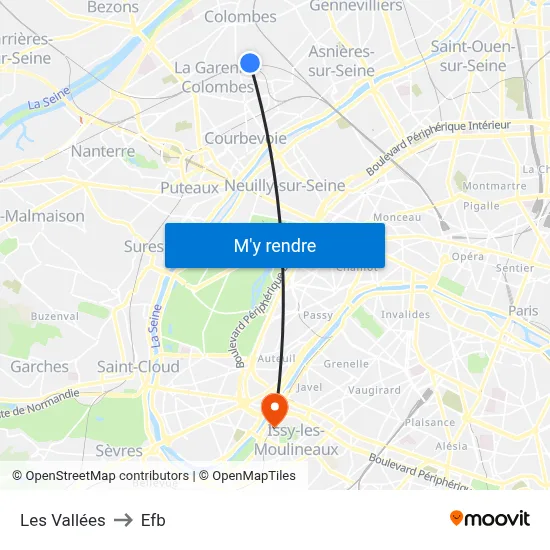 Les Vallées to Efb map