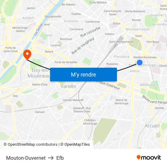 Mouton-Duvernet to Efb map