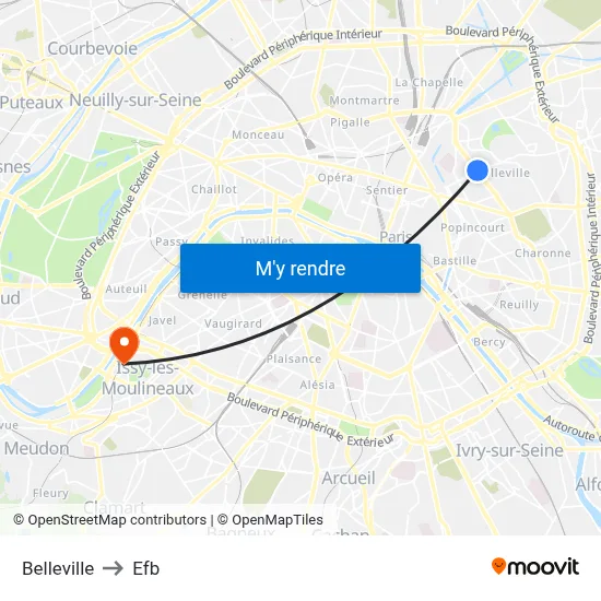 Belleville to Efb map