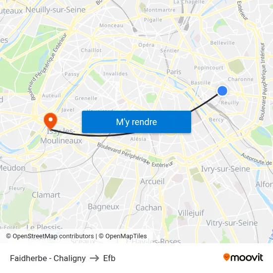Faidherbe - Chaligny to Efb map