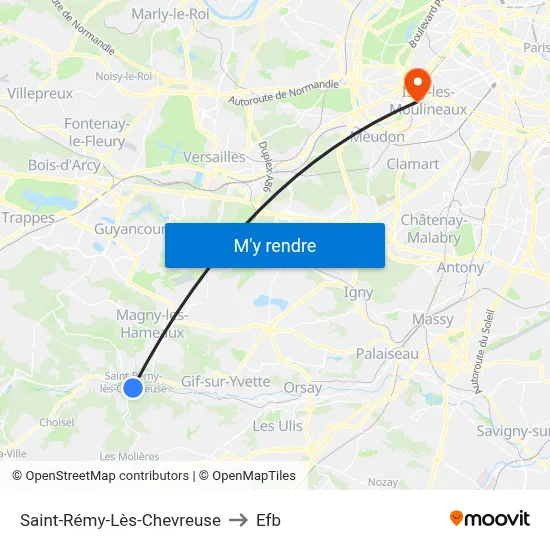 Saint-Rémy-Lès-Chevreuse to Efb map
