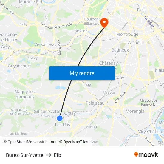 Bures-Sur-Yvette to Efb map