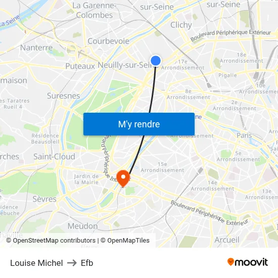Louise Michel to Efb map