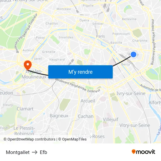 Montgallet to Efb map