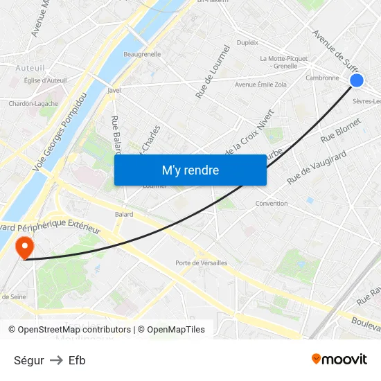 Ségur to Efb map