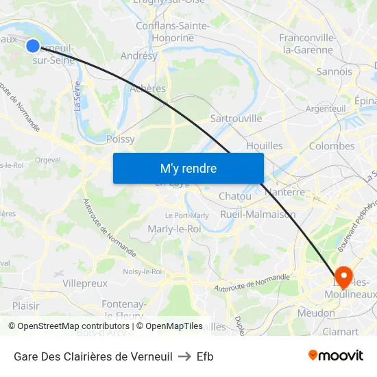 Gare Des Clairières de Verneuil to Efb map