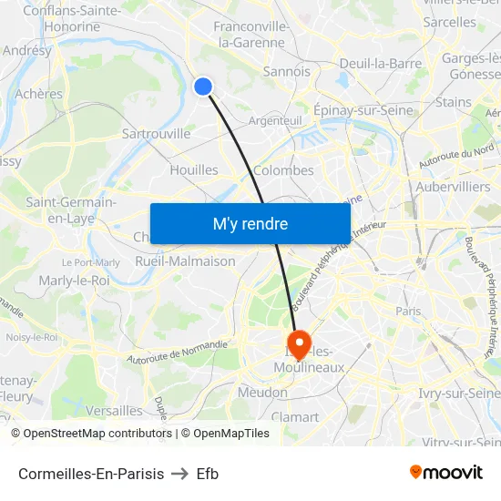 Cormeilles-En-Parisis to Efb map
