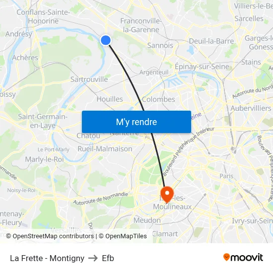 La Frette - Montigny to Efb map