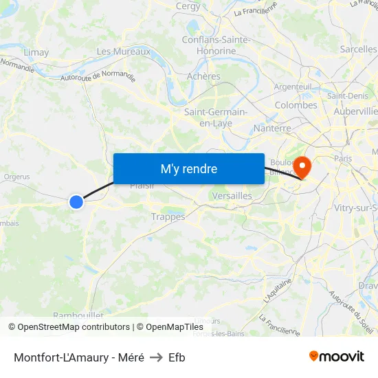 Gare de Montfort L'Amaury - Méré to Efb map