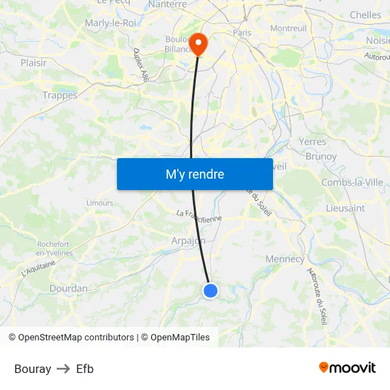 Bouray to Efb map