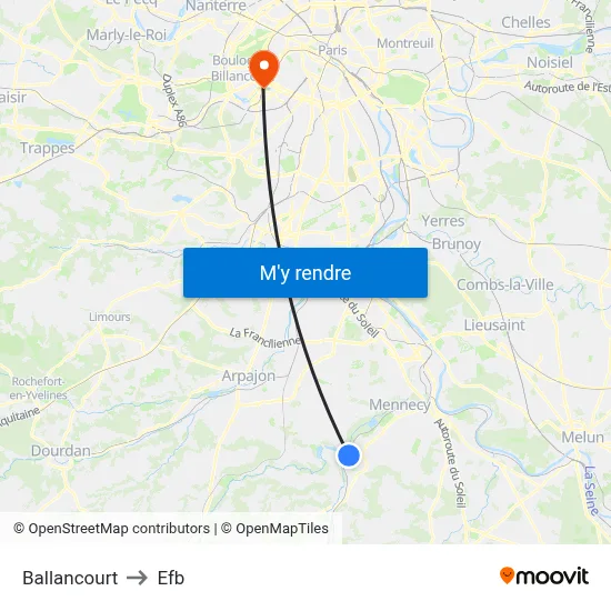 Ballancourt to Efb map