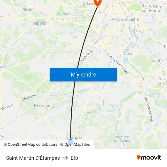 Saint-Martin D'Étampes to Efb map